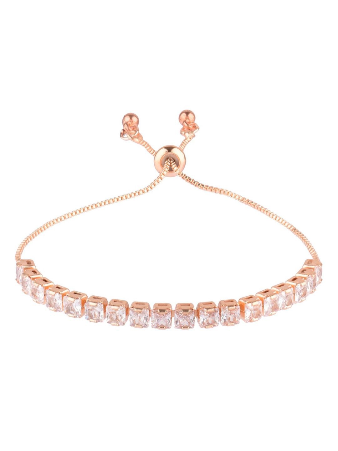 

Efulgenz Women Rose Gold Crystals Antique Rose Gold-Plated Charm Bracelet