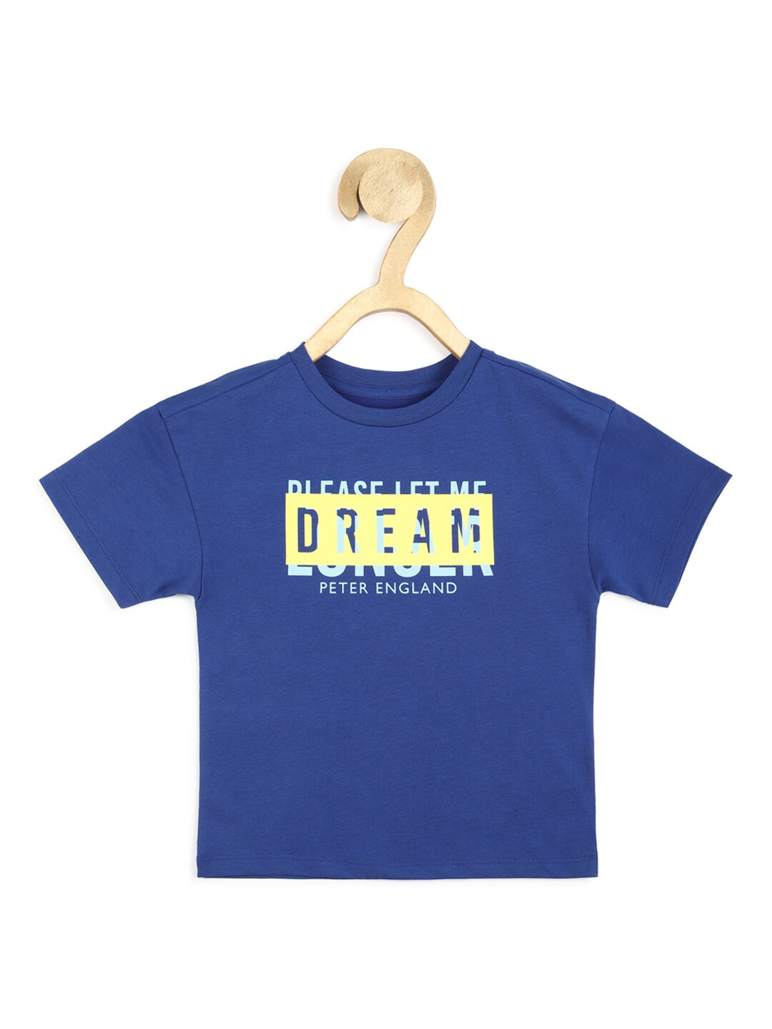 

Peter England Girls Blue Typography Printed Applique T-shirt