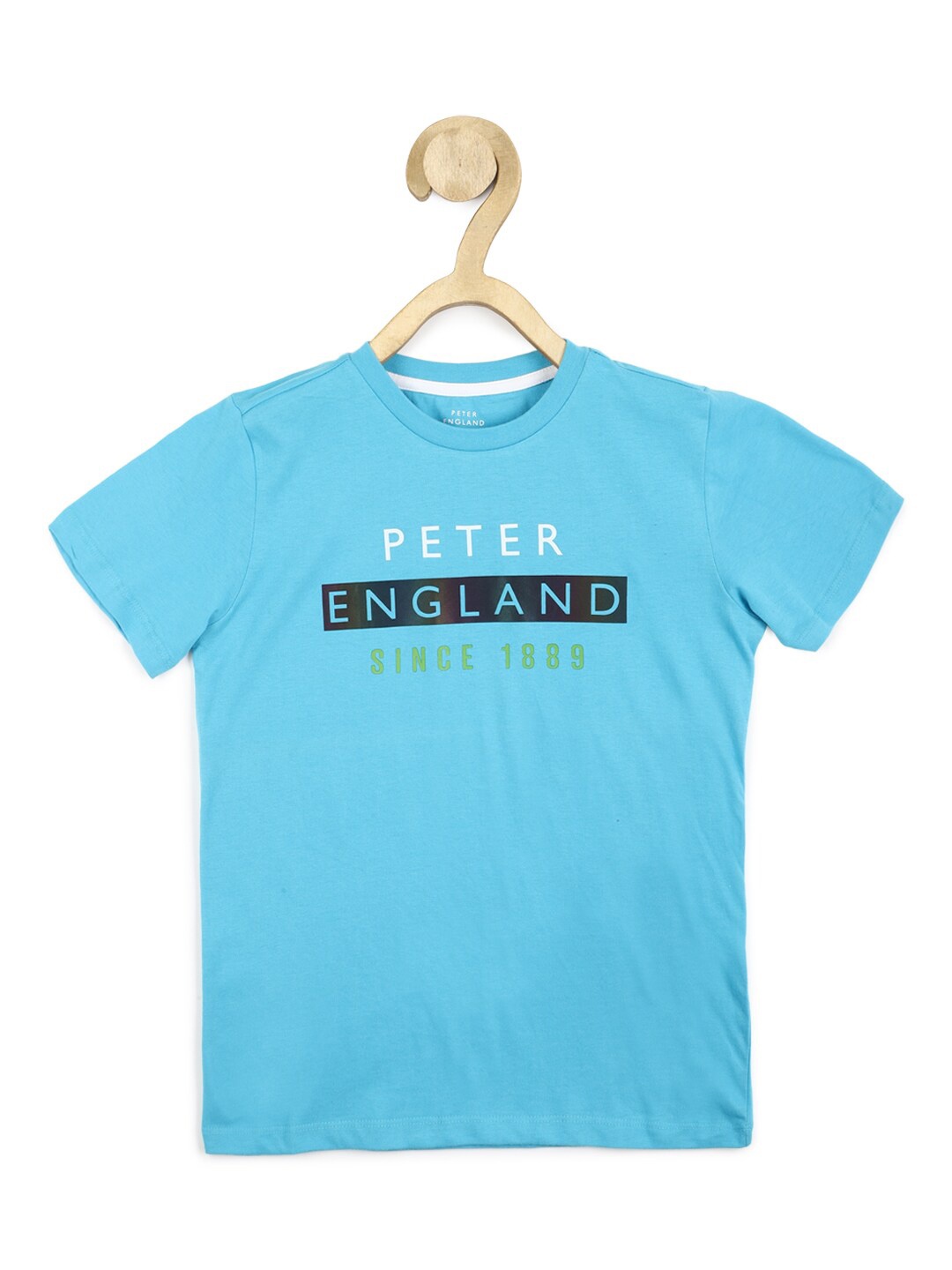 

Peter England Boys Blue Typography Printed T-shirt