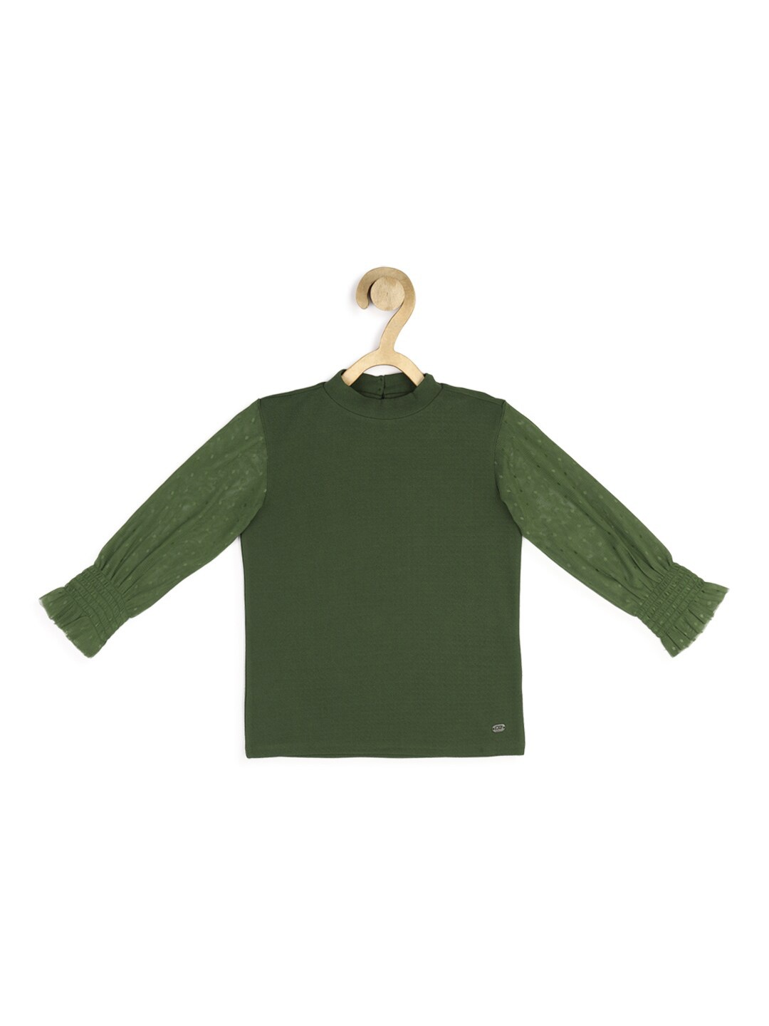 

Peter England Girls Olive Green Polo Collar T-shirt