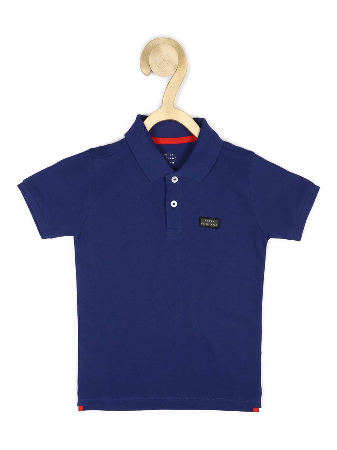 

Peter England Boys Blue Polo Collar Applique T-shirt