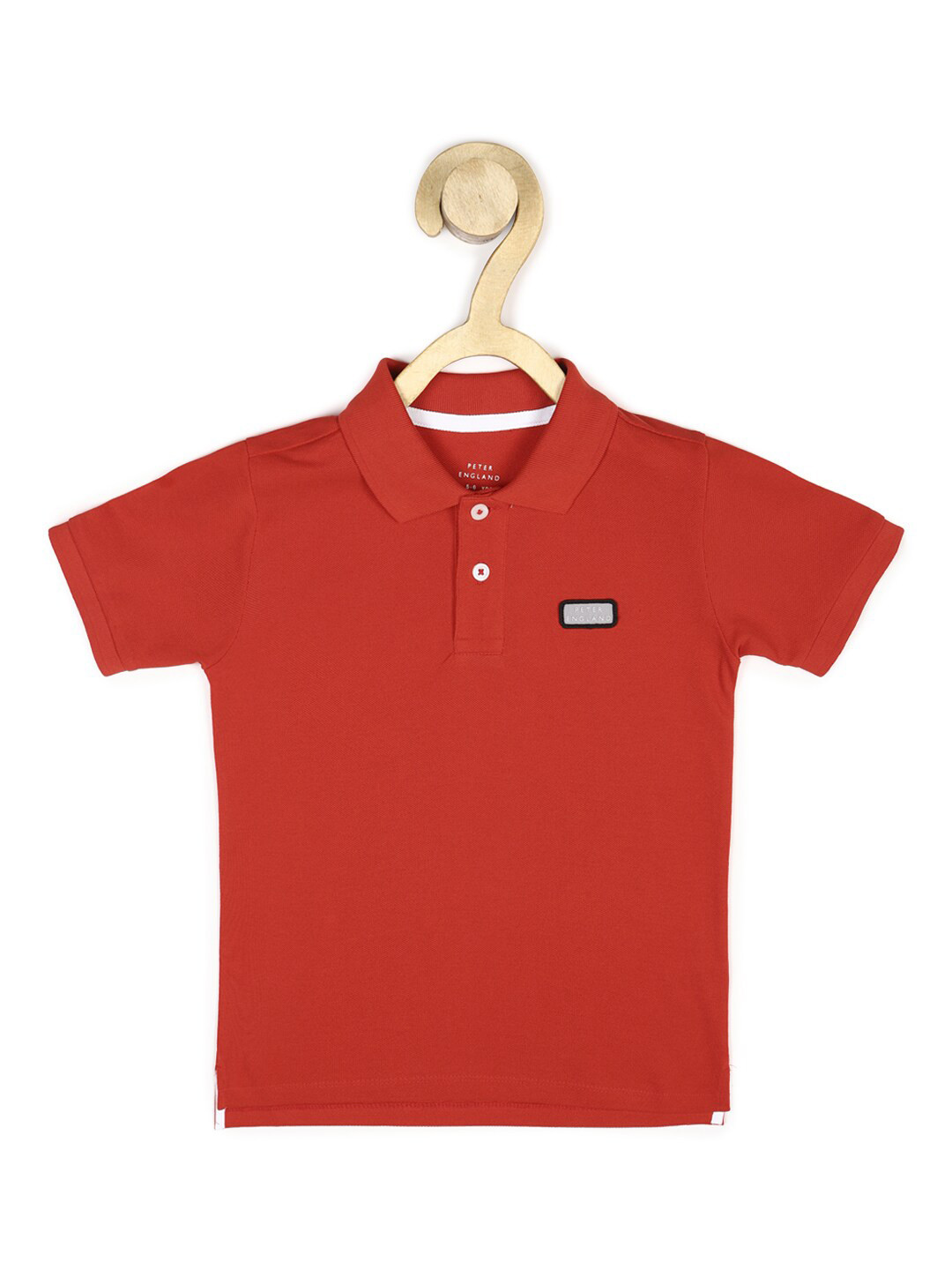 

Peter England Boys Red Polo Collar Applique T-shirt
