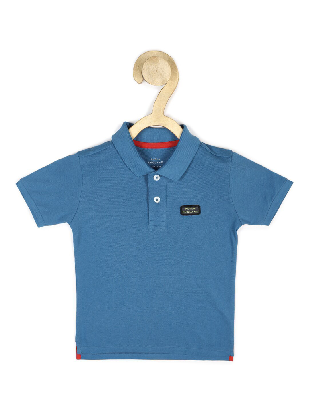 

Peter England Boys Blue Polo Collar Applique T-shirt