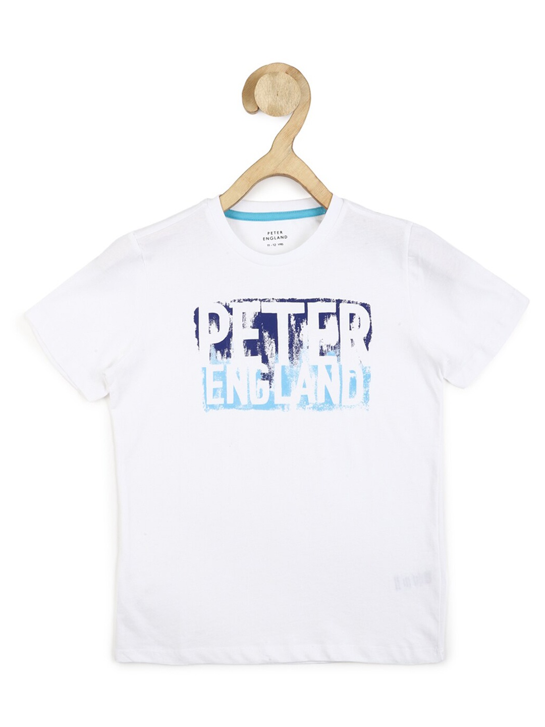 

Peter England Boys White Typography Printed T-shirt