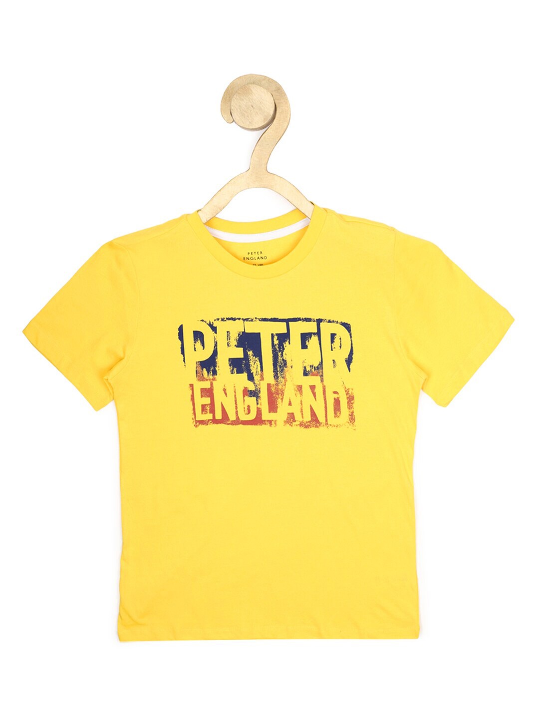 

Peter England Boys Yellow Typography Printed T-shirt