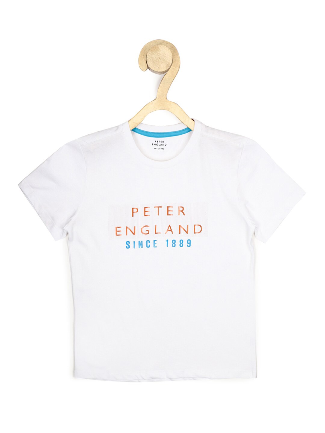 

Peter England Boys White Typography Printed T-shirt