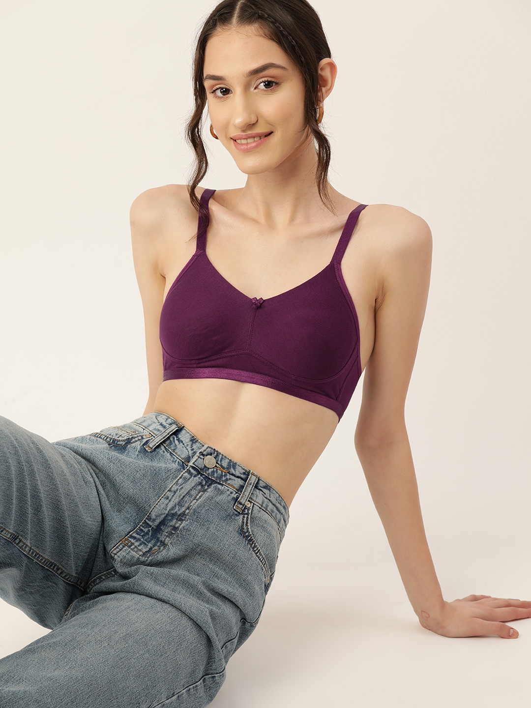 

DressBerry Medium Coverage Solid Regular T-shirt Bra, Purple