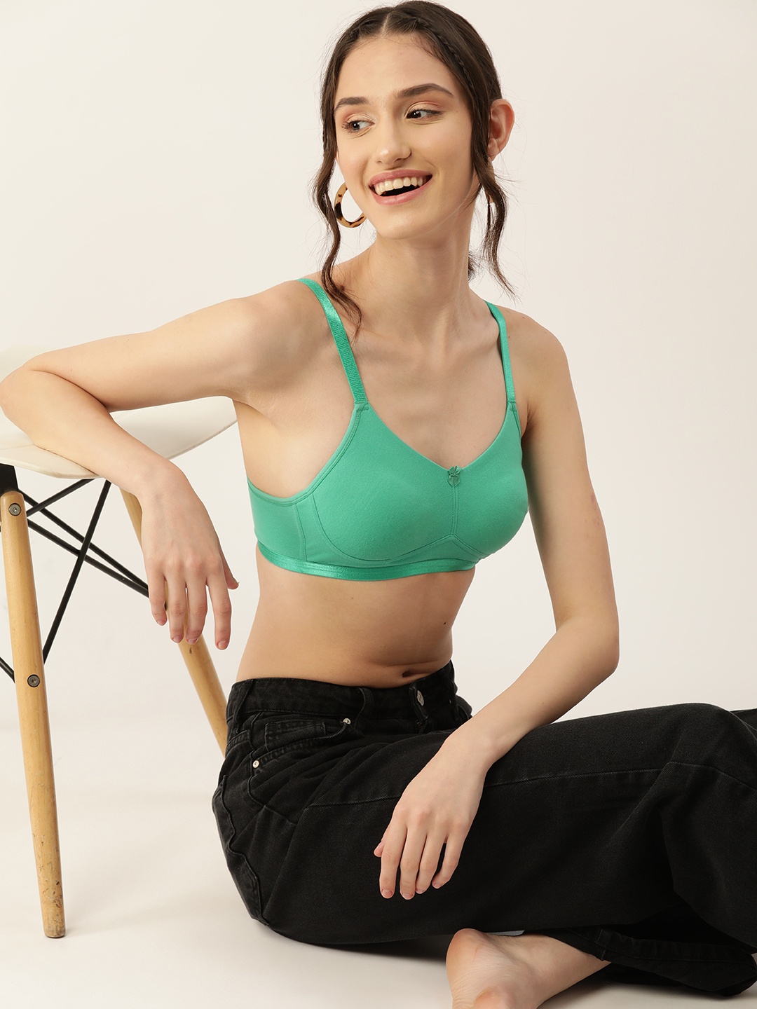 

DressBerry Medium Coverage Solid Regular T-shirt Bra, Green