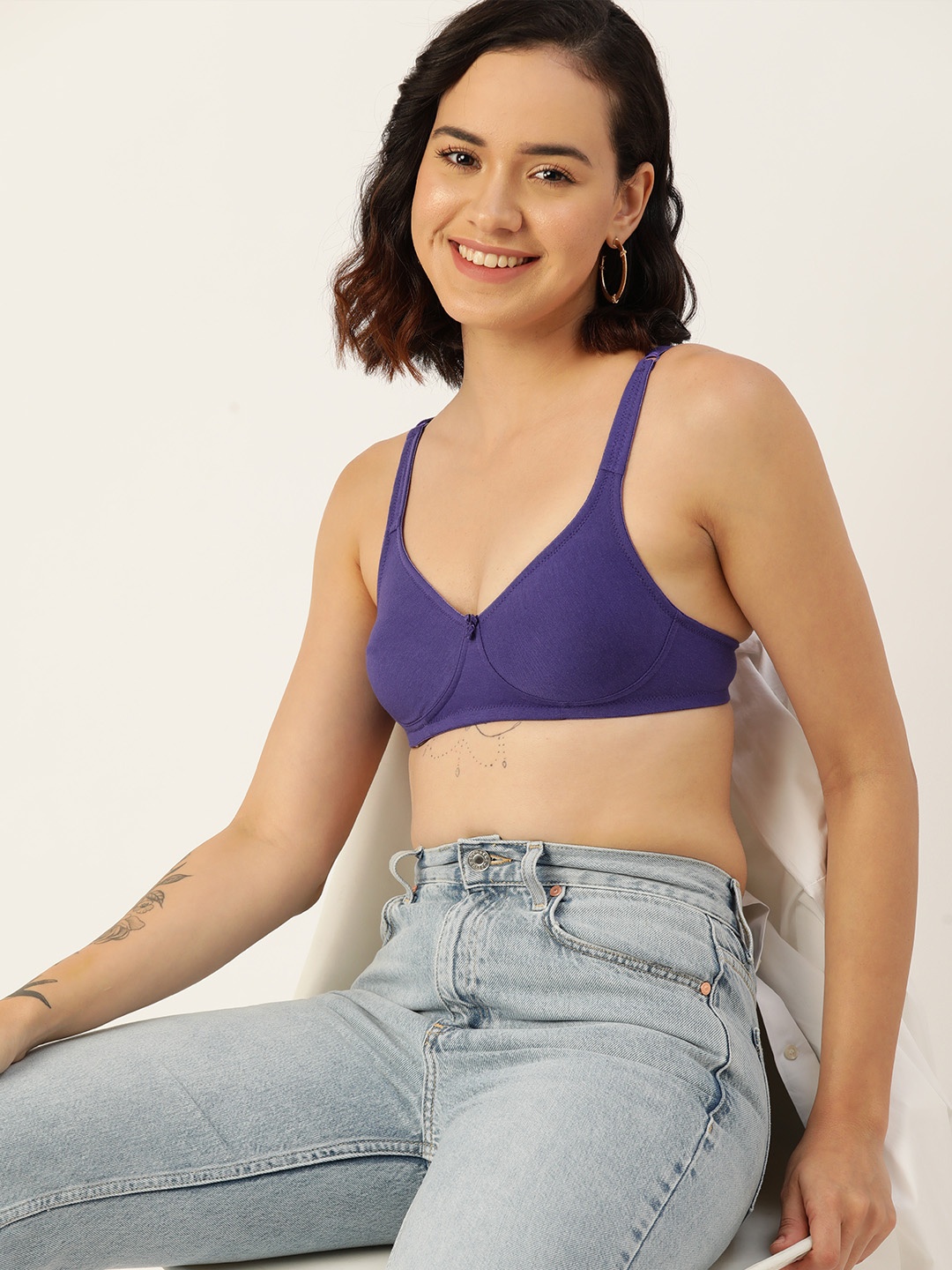 

DressBerry Medium Coverage T-Shirt Bra, Navy blue