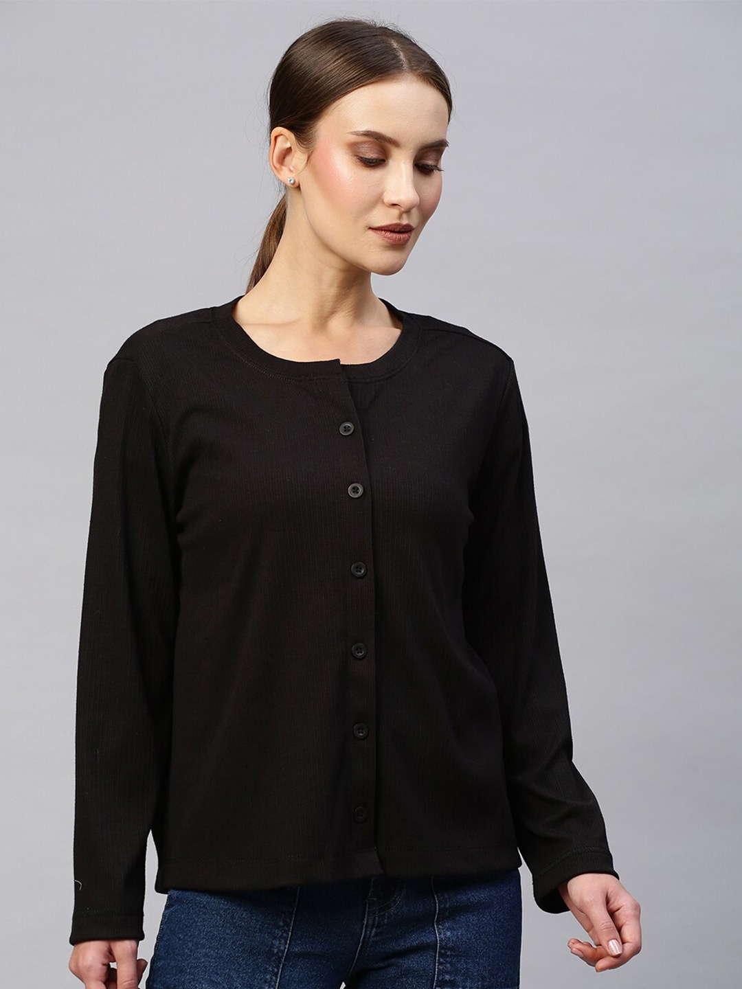 

Chemistry Black Round Neck Top