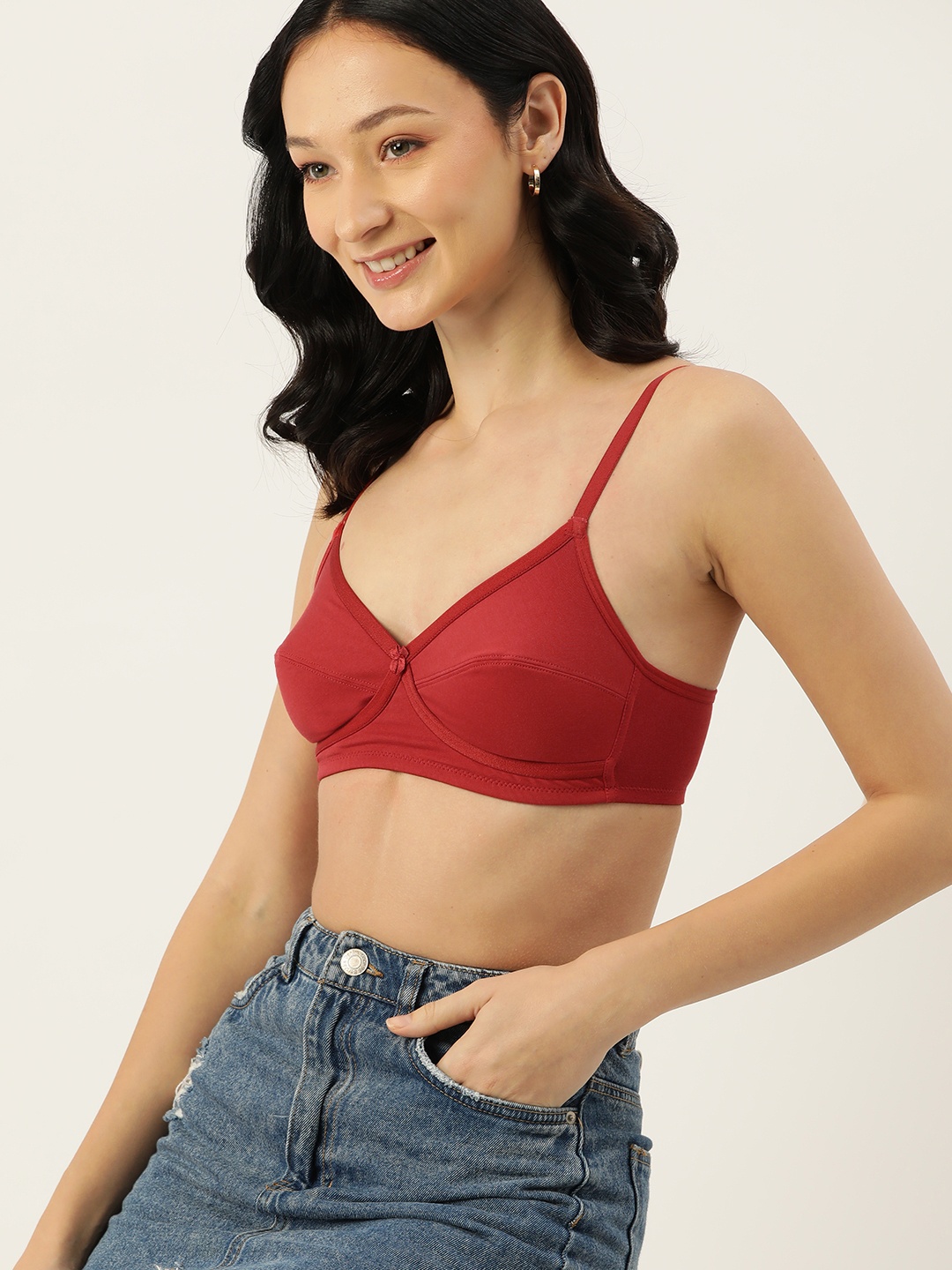 

DressBerry Non-Padded Everyday Bra, Red