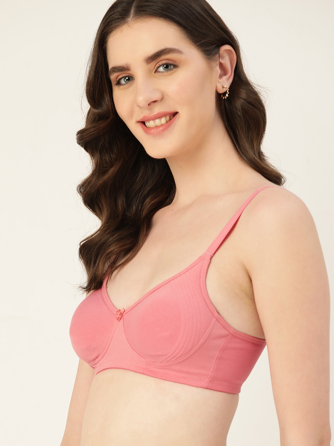 

DressBerry Non Padded Lace Detailed Bra, Pink