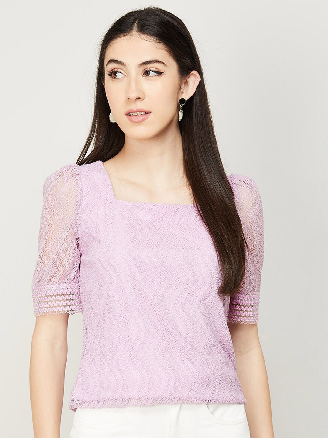 

CODE by Lifestyle Woman Purple Square Neck Top