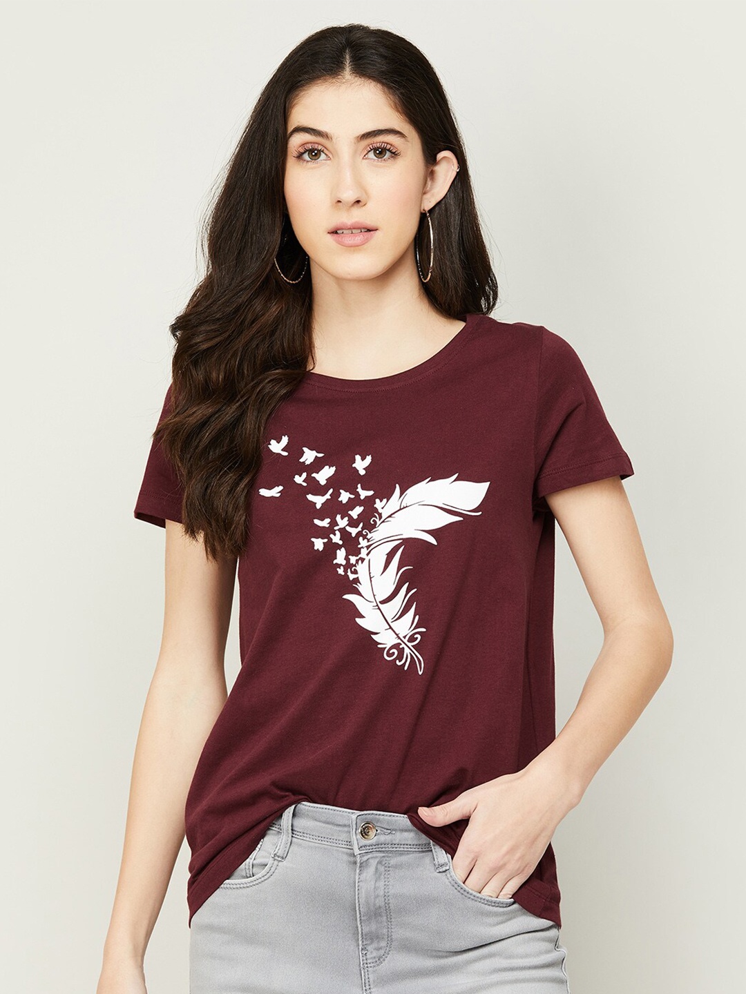 

Fame Forever by Lifestyle Women Maroon Printed T-shirt
