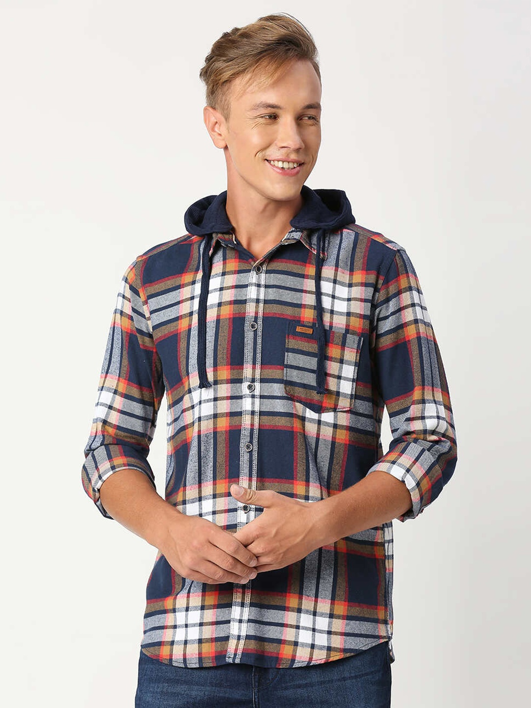 

Pepe Jeans Men Tartan Checks Casual Cotton Shirt, Blue