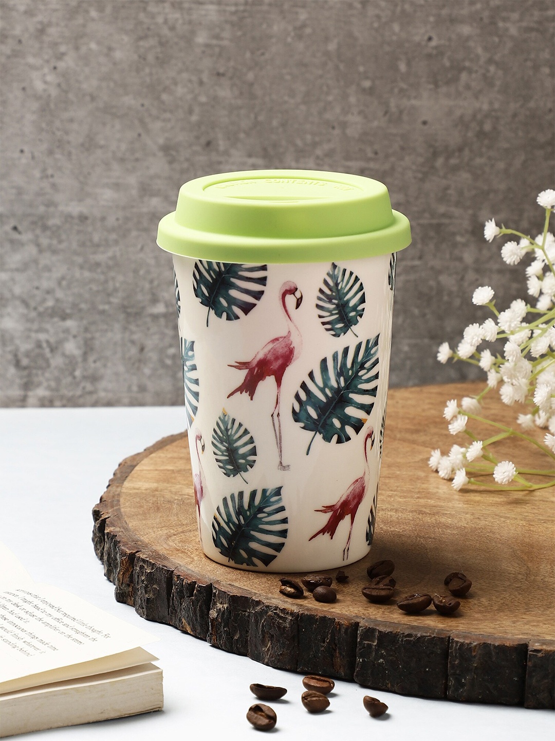 

OddCroft White & Blue Blue Blue Printed Ceramic Matte Sipper Mug 400 ML
