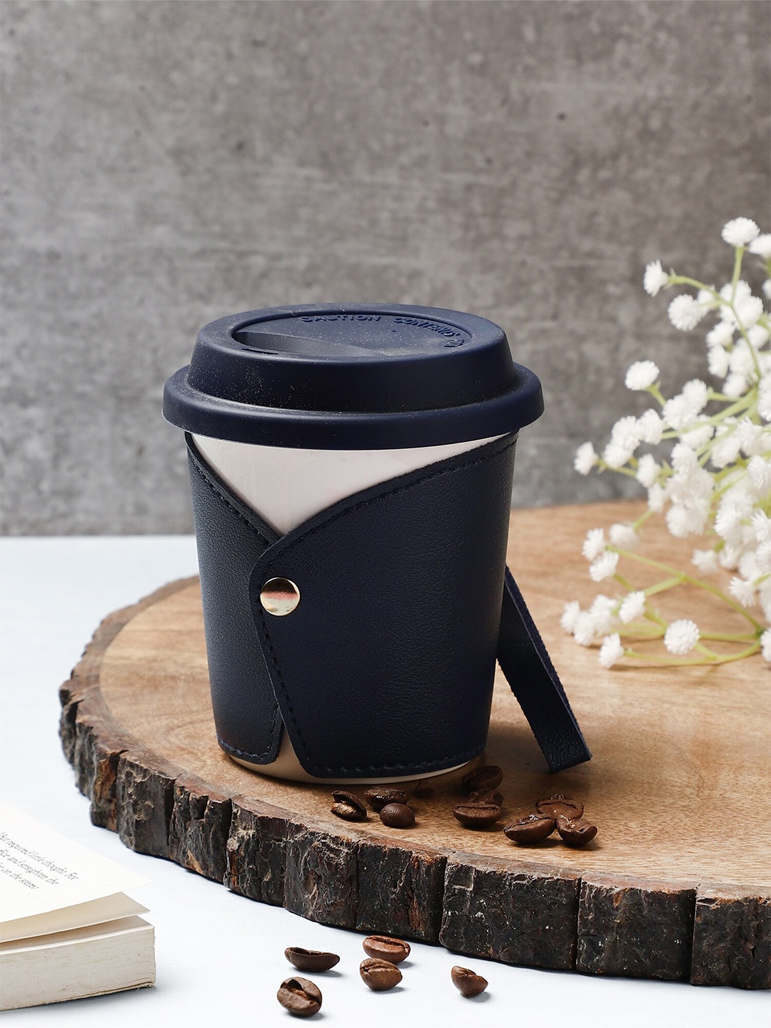 

OddCroft Blue & White White White Solid Ceramic Matte Cup 300ML