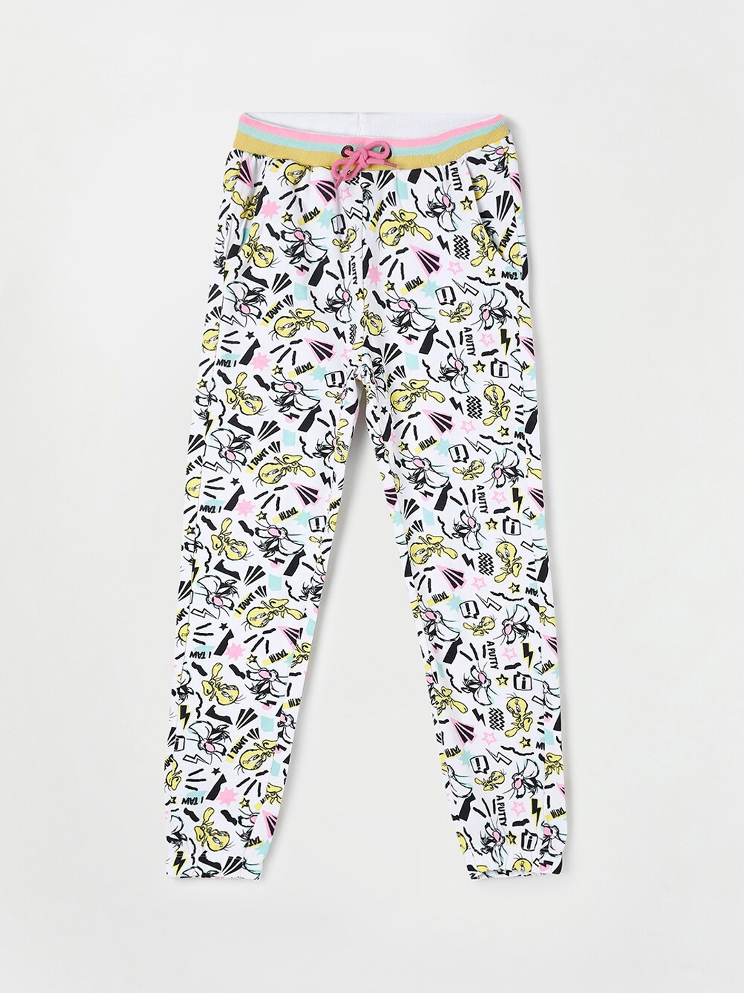 

Fame Forever by Lifestyle Girls WARNER BRO - LOONEY TUNES Printed Track Pants, White