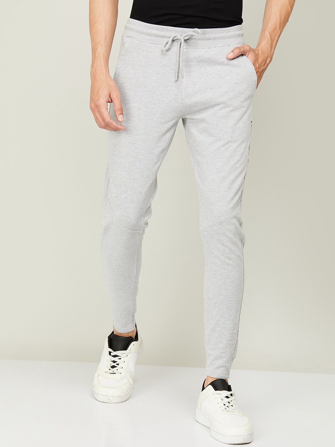 

Fame Forever by Lifestyle Men Grey Solid Slim-Fit Cotton Track Pants