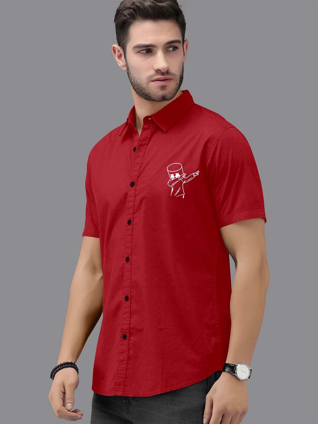 

Fashion FRICKS Men Maroon Classic Casual Shirt