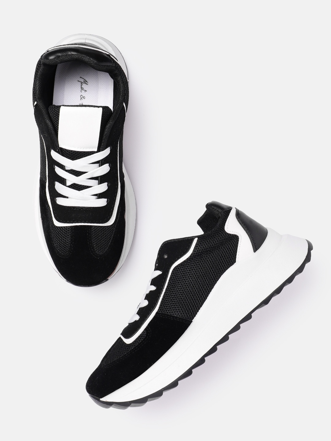 

Mast & Harbour Women Woven Design Sneakers, Black