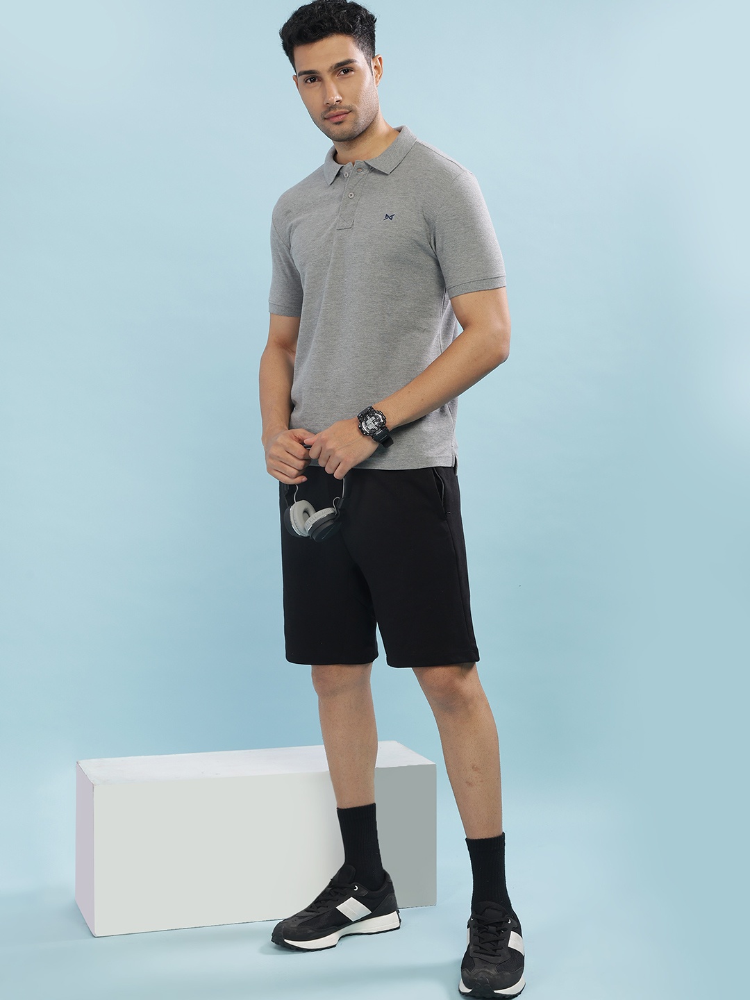

Force NXT Men Polo Collar Super Combed Cotton T-shirt, Grey