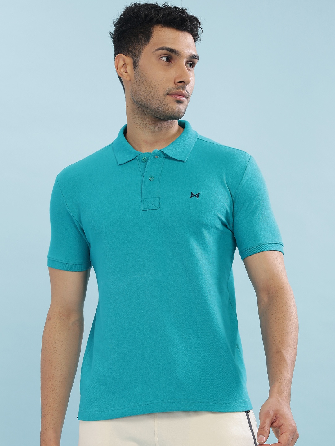 

Force NXT Men Polo Collar Super Combed Cotton T-Shirt, Sea green