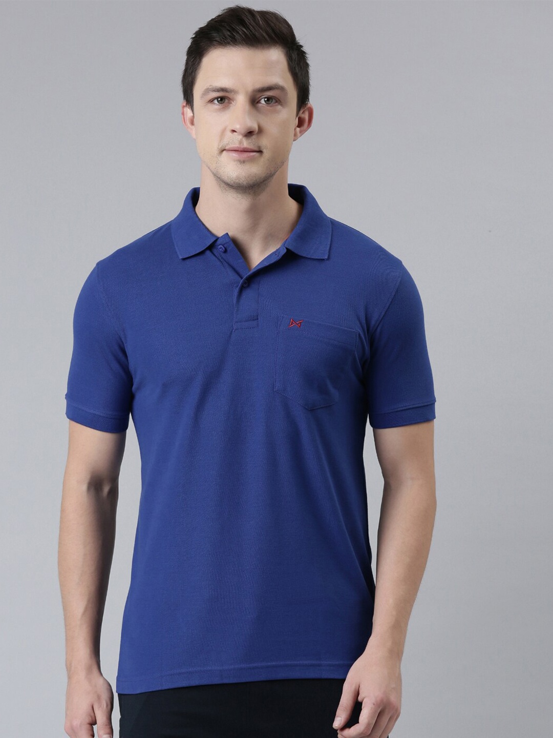 

Force NXT Men Polo Collar Super Combed Cotton T-shirt, Navy blue
