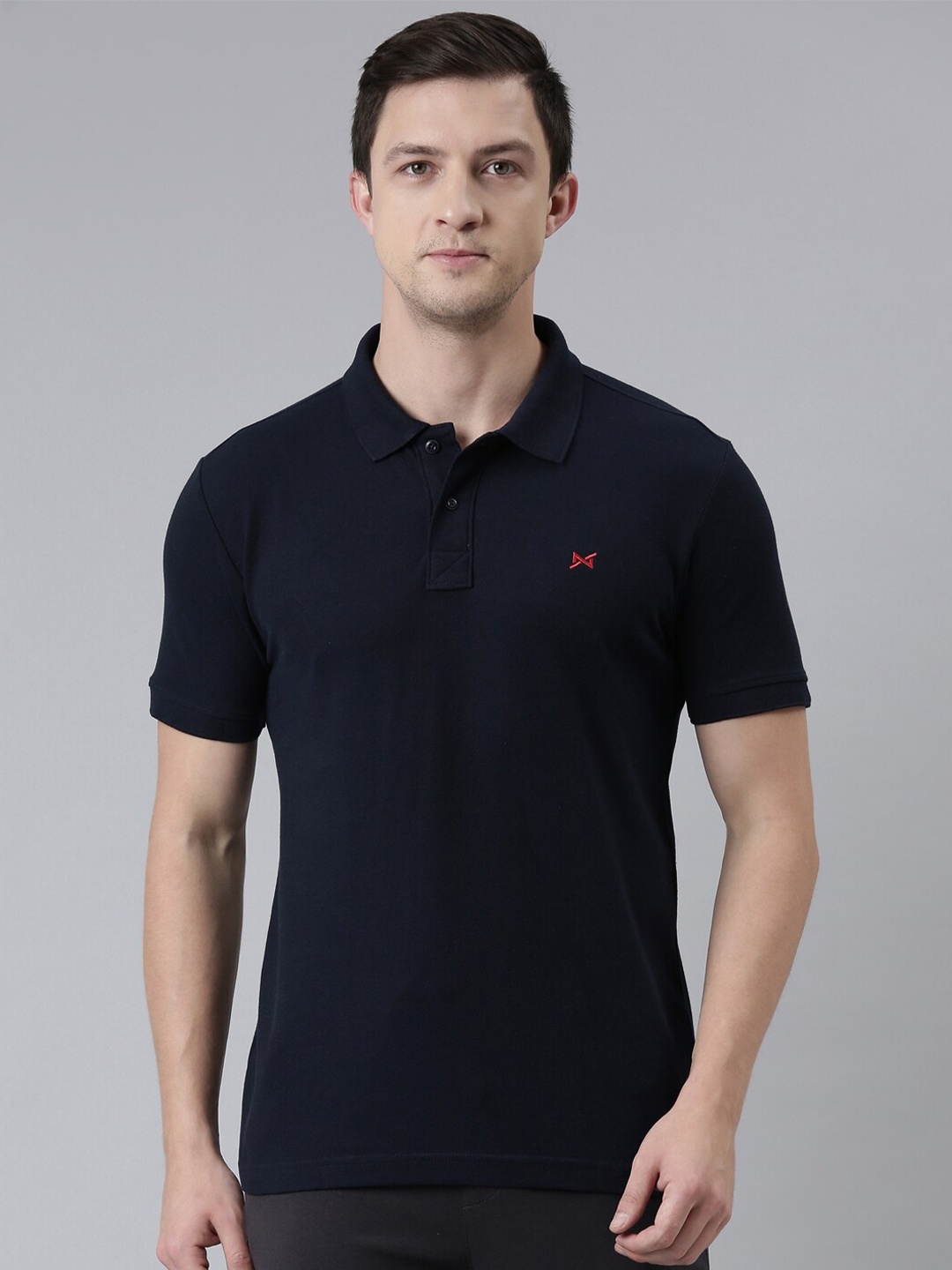 

Force NXT Men Polo Collar Super Combed Cotton T-shirt, Navy blue