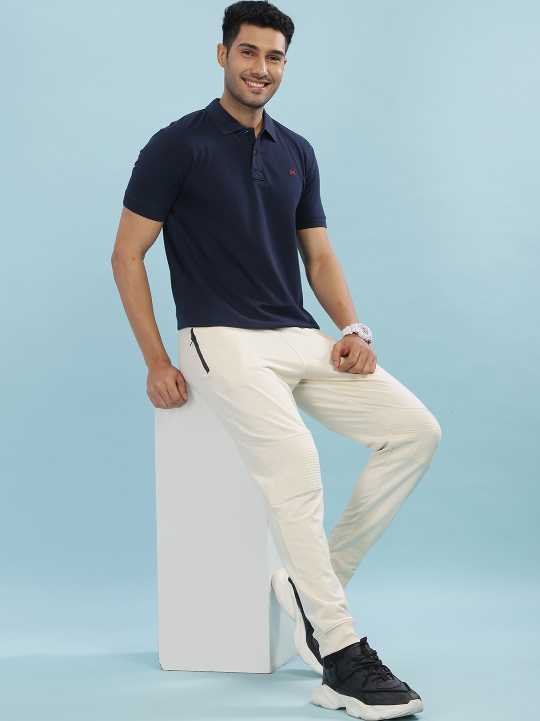 

Force NXT Men Polo Collar Super Combed Cotton T-shirt, Navy blue