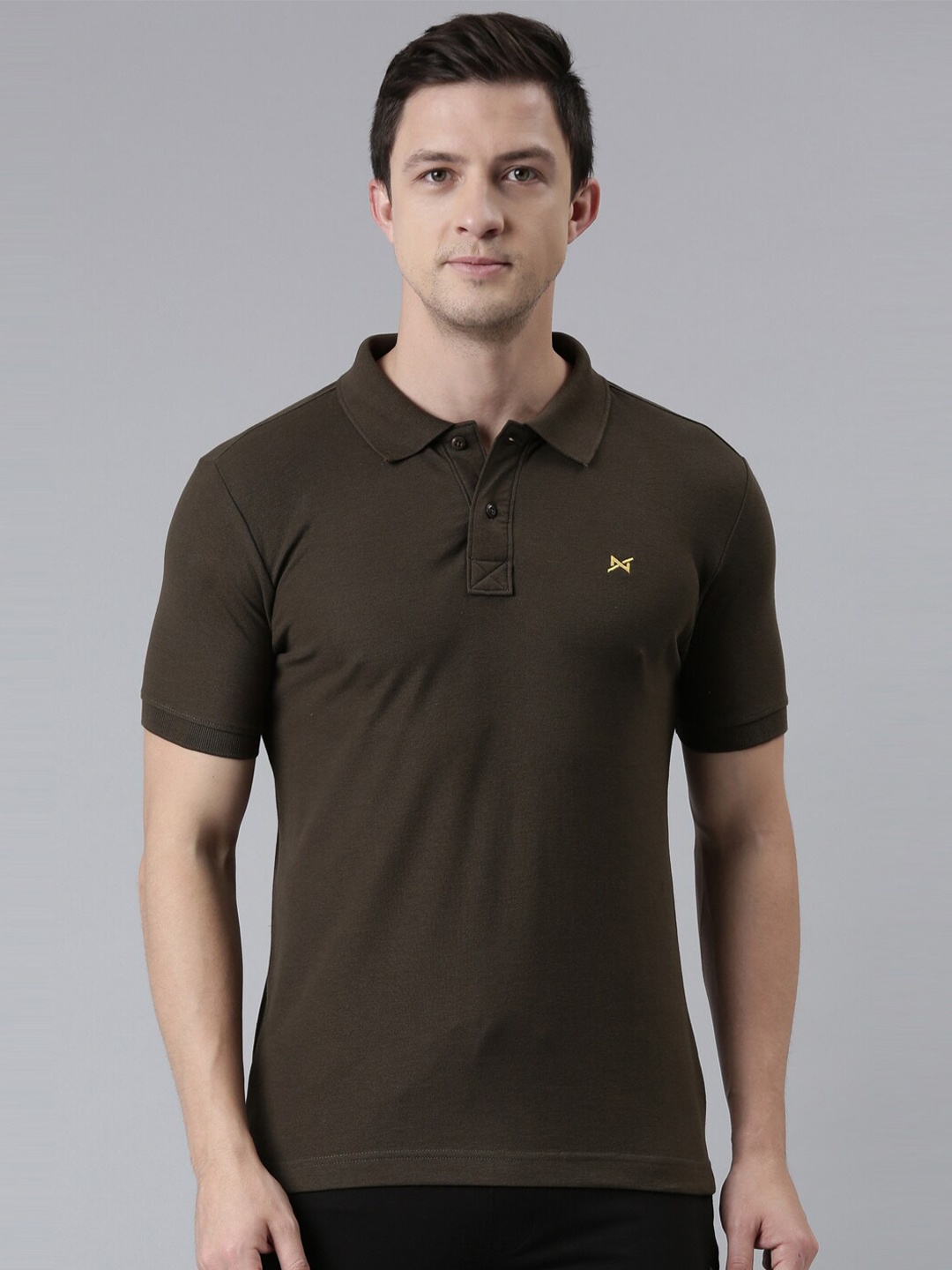 

Force NXT Men Polo Collar Super Combed Cotton T-shirt, Olive