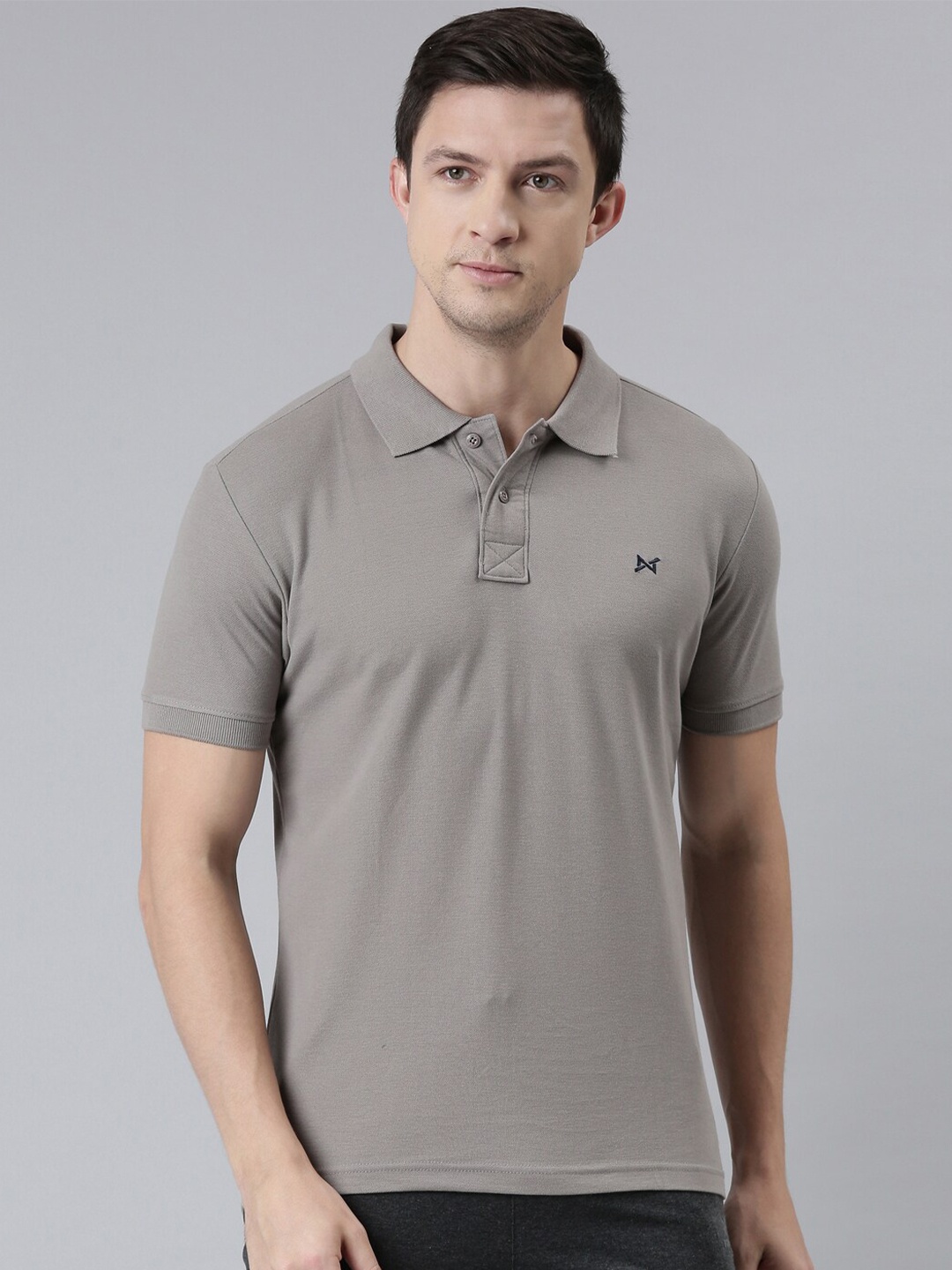 

Force NXT Men Polo Collar Super Combed Cotton T-Shirt, Grey