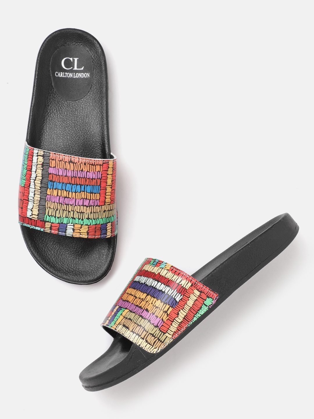 

Carlton London Women Multicoloured Printed Sliders, Multi