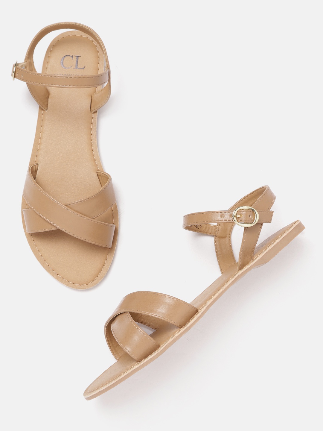 

Carlton London Women Open Toe Flats, Camel brown