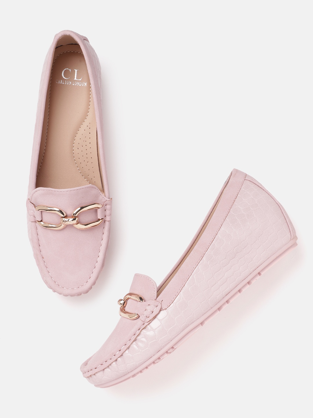 

Carlton London Women Textured Loafers, Pink