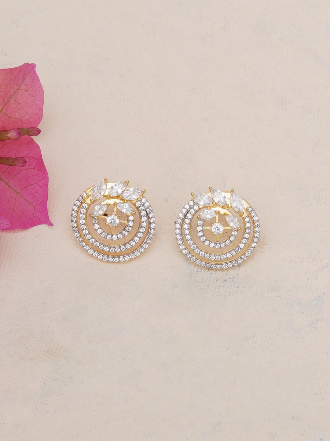 

Voylla Silver Plated Contemporary Studs Earrings
