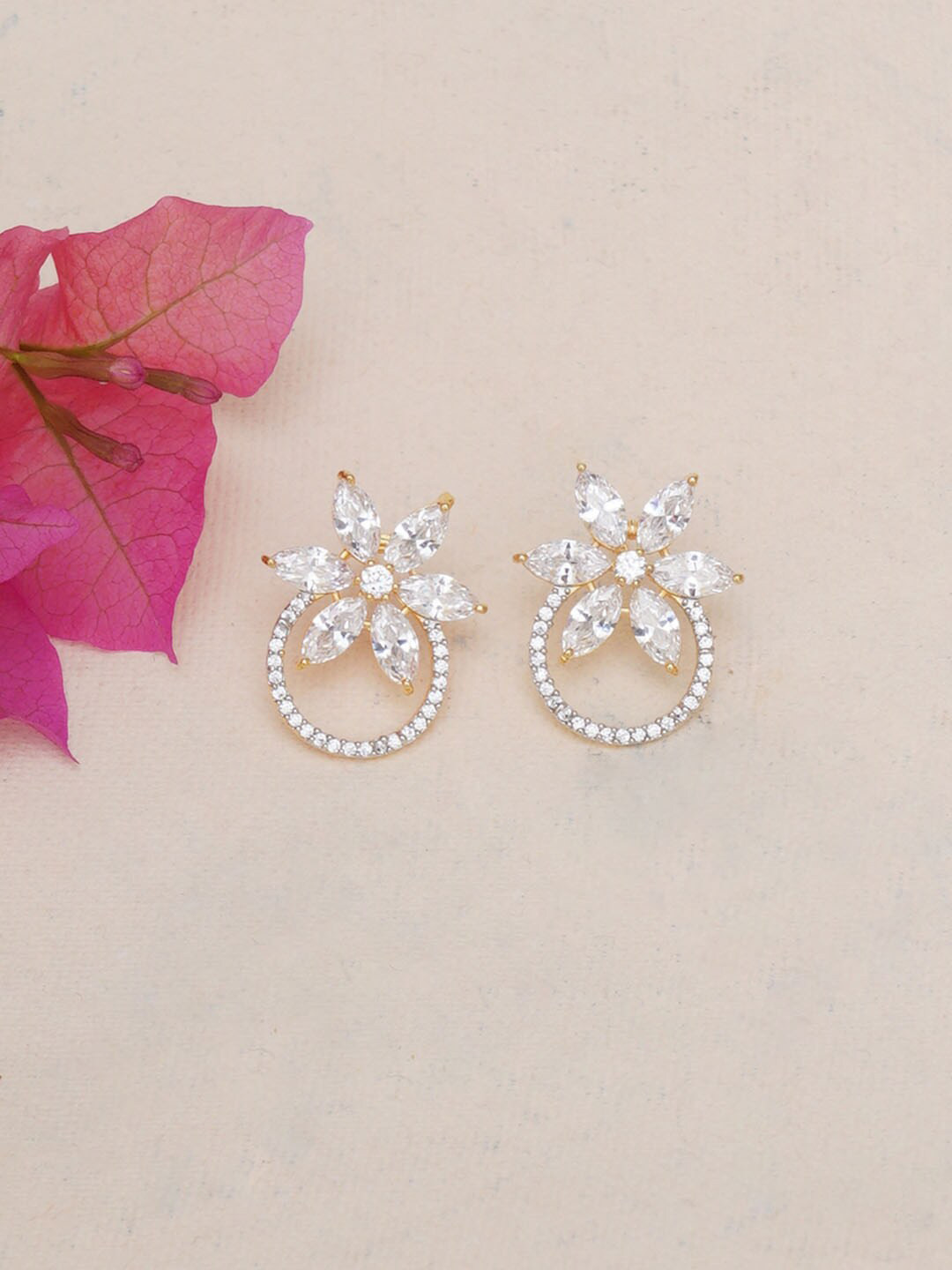

Voylla Silver-Toned Contemporary Studs Earrings