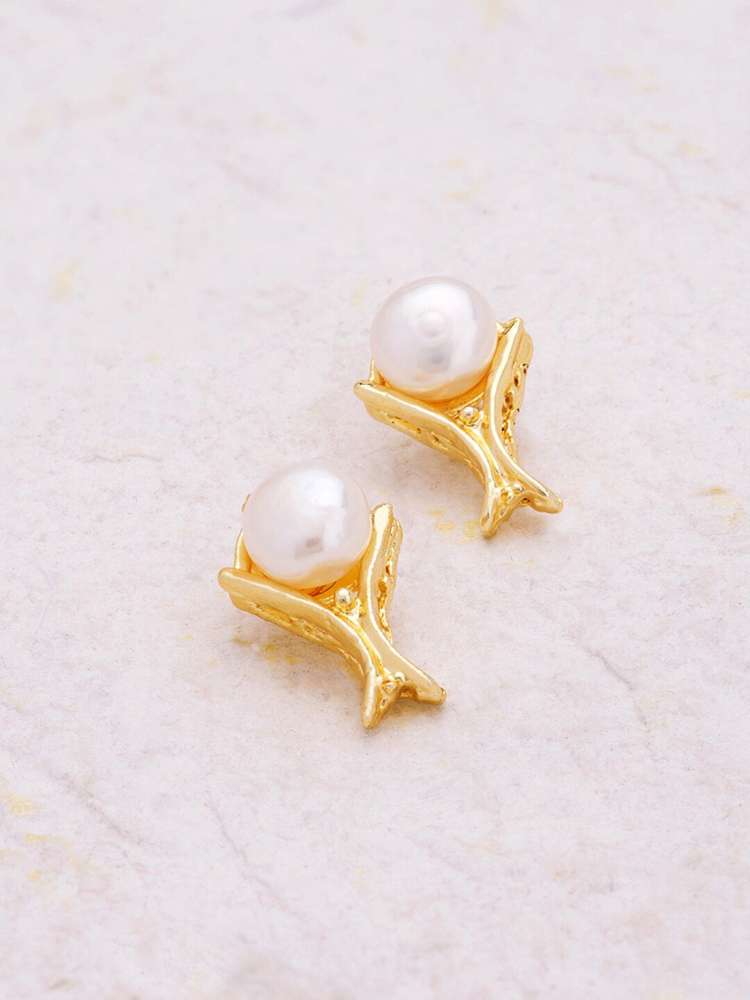 

Voylla Gold-Toned Contemporary Studs Earrings