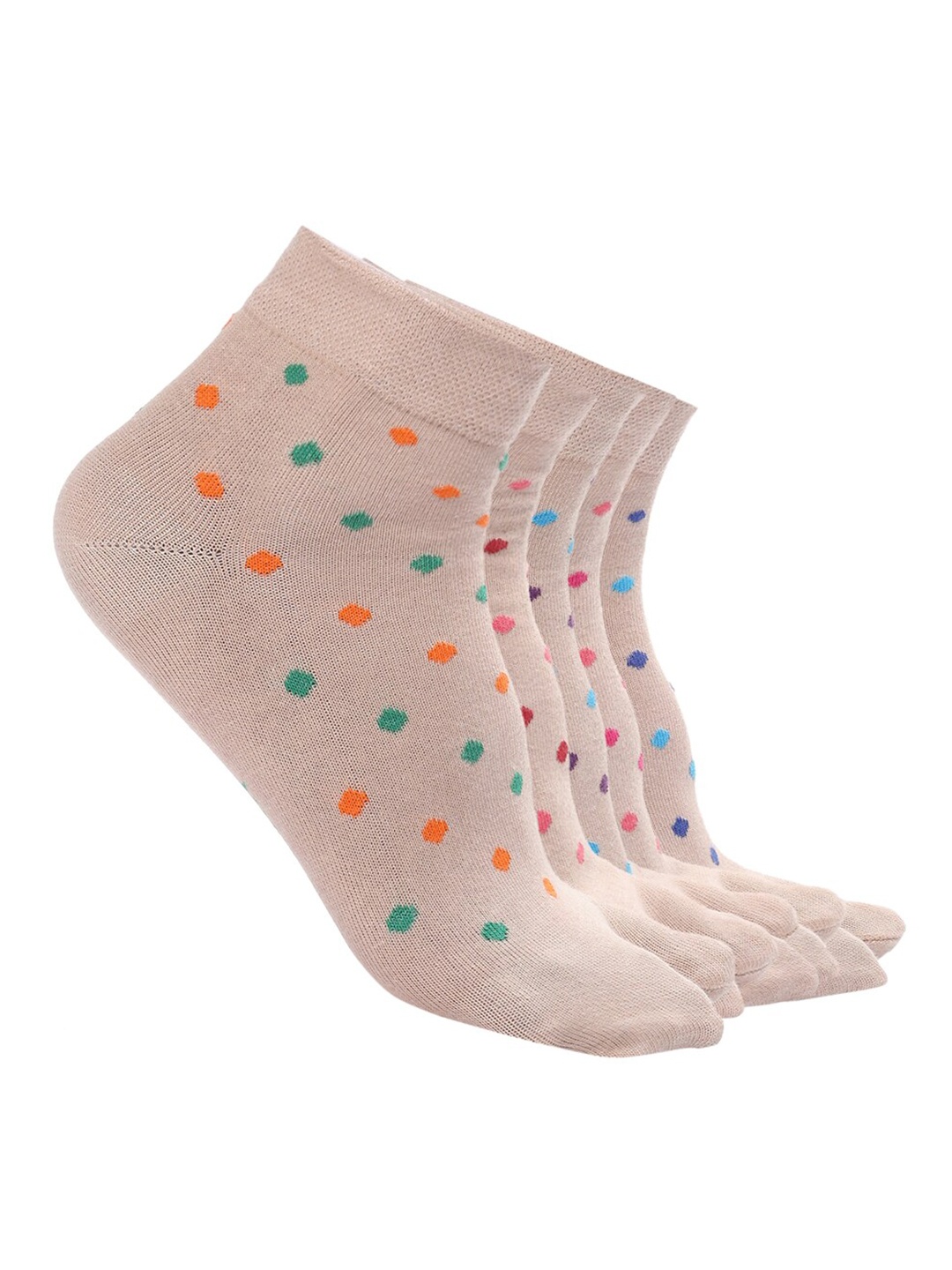 

MARC Women Pack Of 5 Pink Patterned Ankle Length Socks