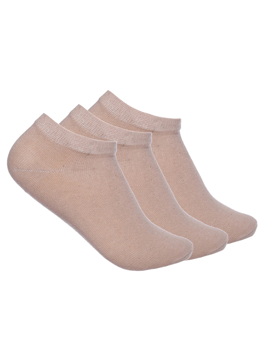 

MARC Women Pack Of 3 Beige Solid Ankle Length Socks