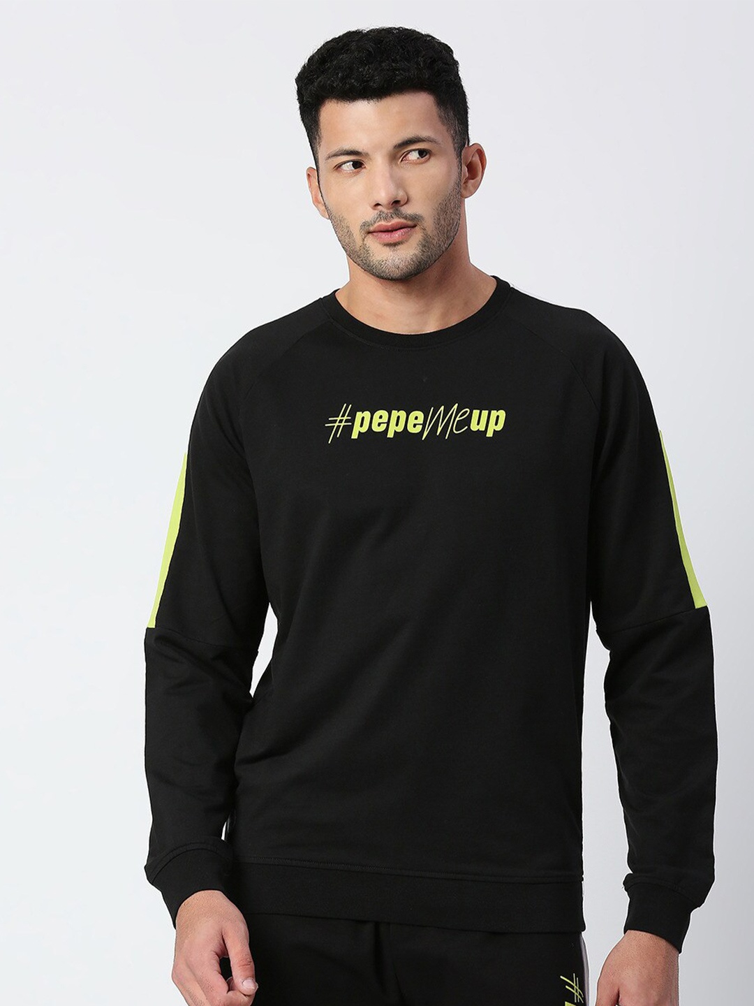 

Pepe Jeans Men Black Solid Sweatshirt