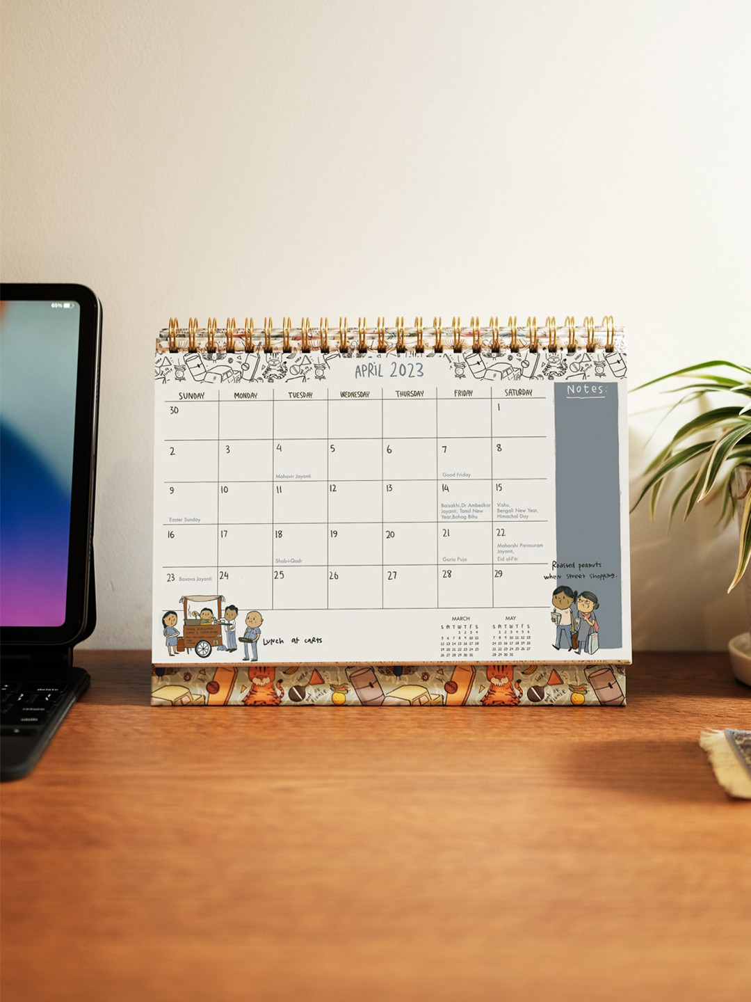 

Alicia Souza White & Green Printed Desk Calendar