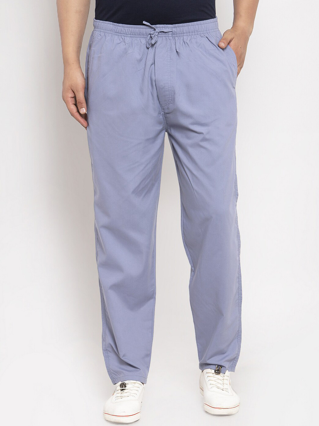 

JAINISH Sports Wear Men Grey Solid Pure Cotton Track Pants