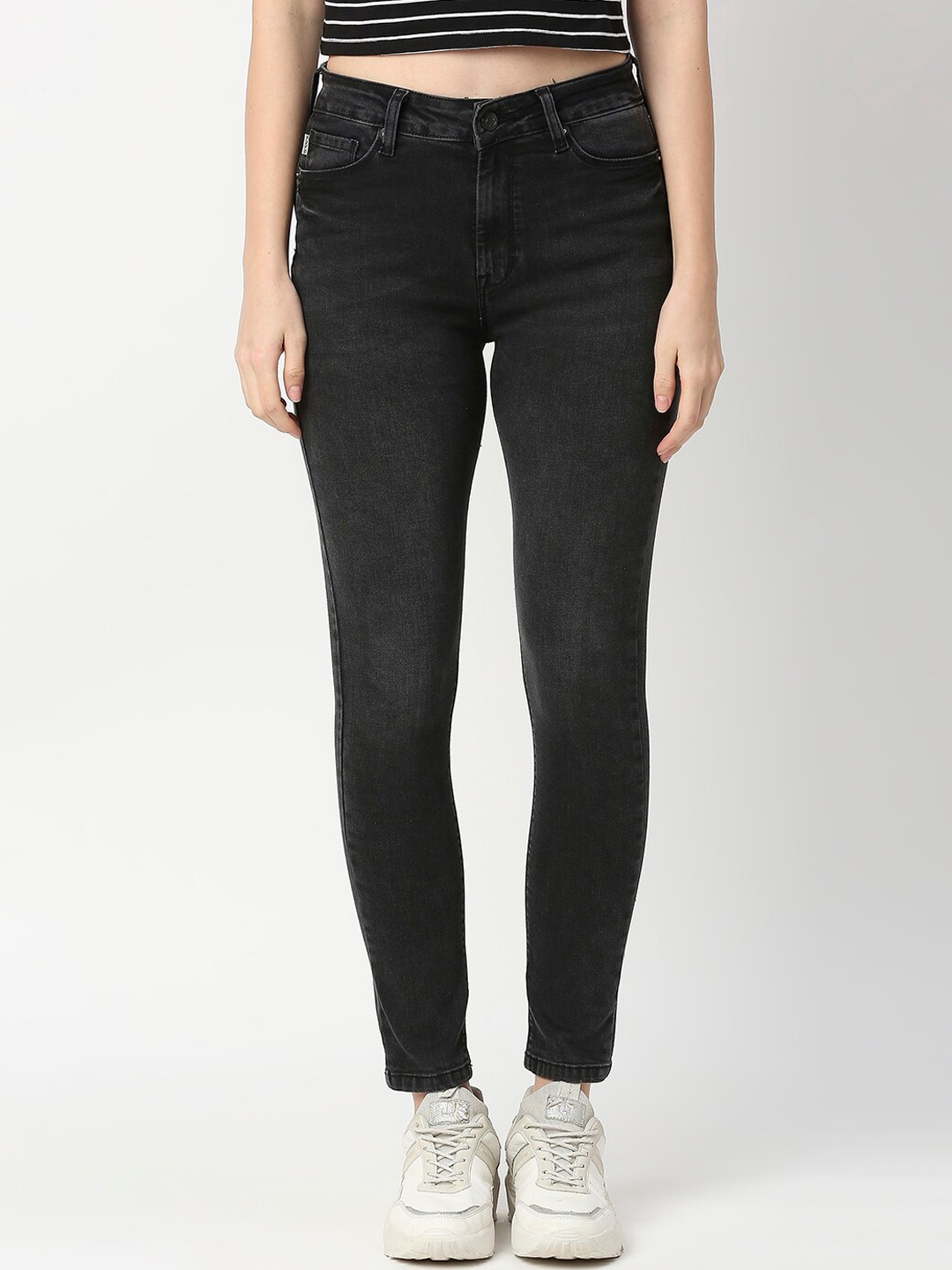 

Pepe Jeans Women Black Skinny Fit High-Rise Cotton Jeans