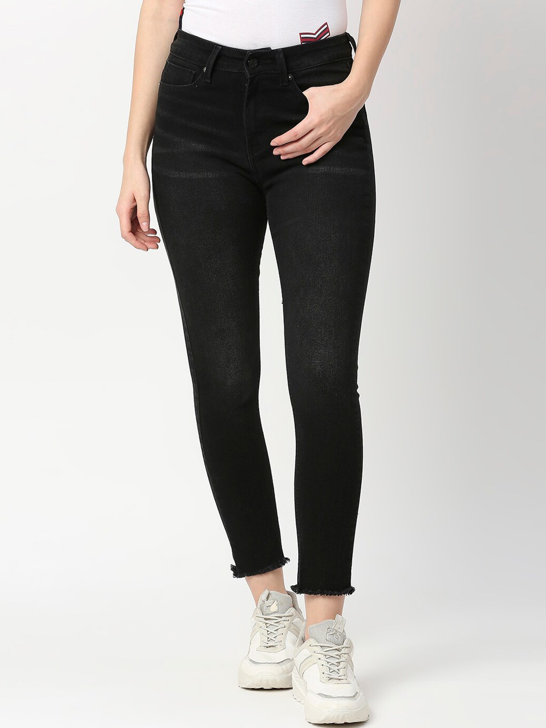 

Pepe Jeans Women Black Skinny Fit High-Rise Cotton Jeans