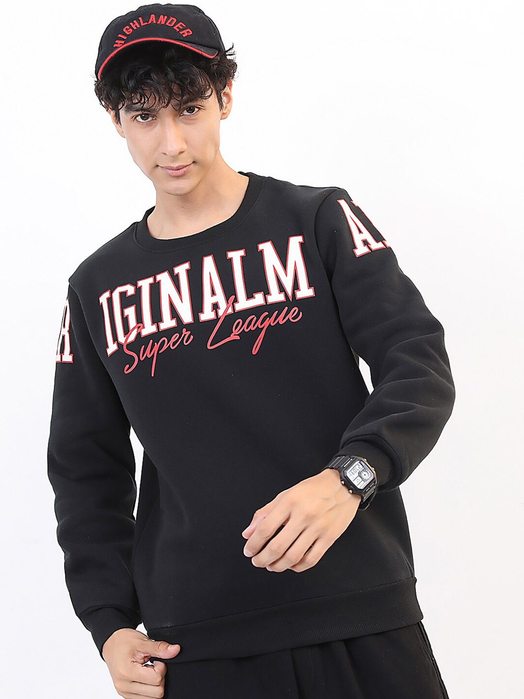 

HIGHLANDER Men Black Printed Sweatshirt