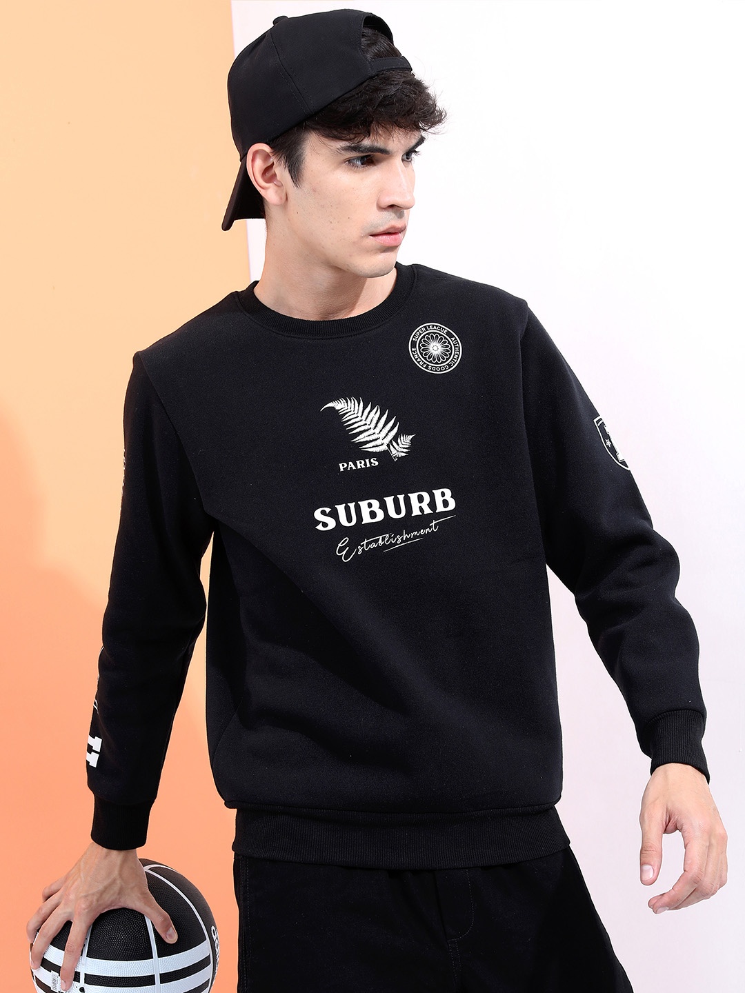 

HIGHLANDER Men Black Printed Pullover Sweatshirt