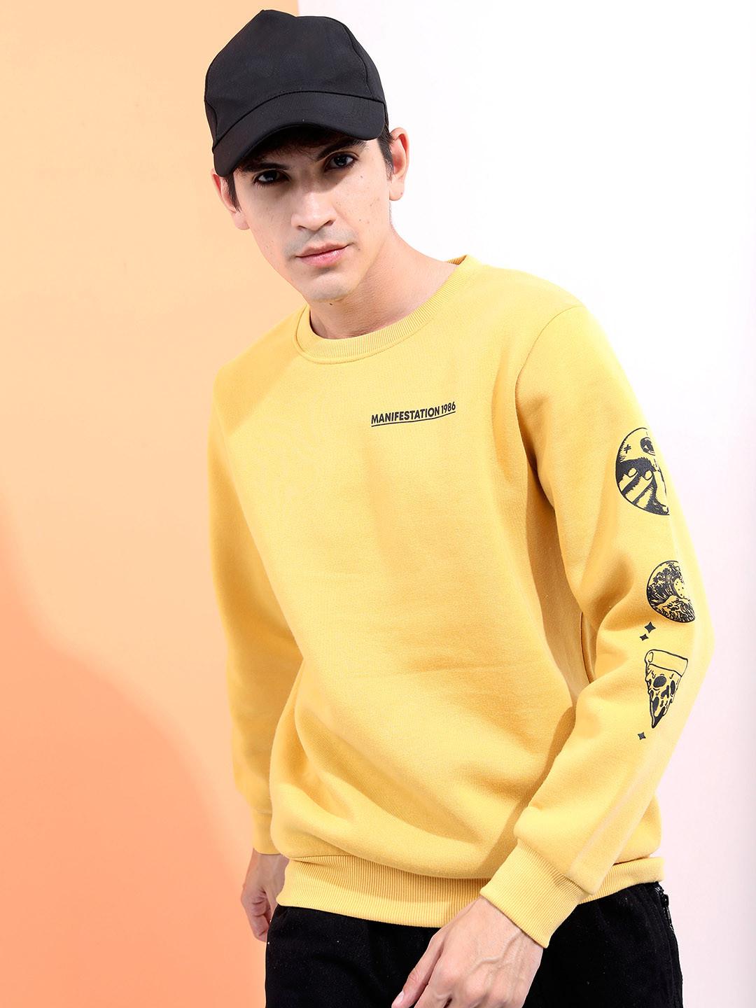 

HIGHLANDER Men Yellow Pullover Sweatshirt