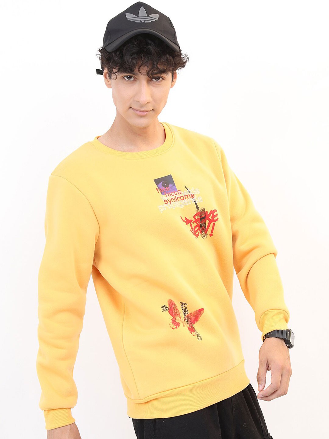 

KETCH Round Neck Printed Sweatshirt, Yellow