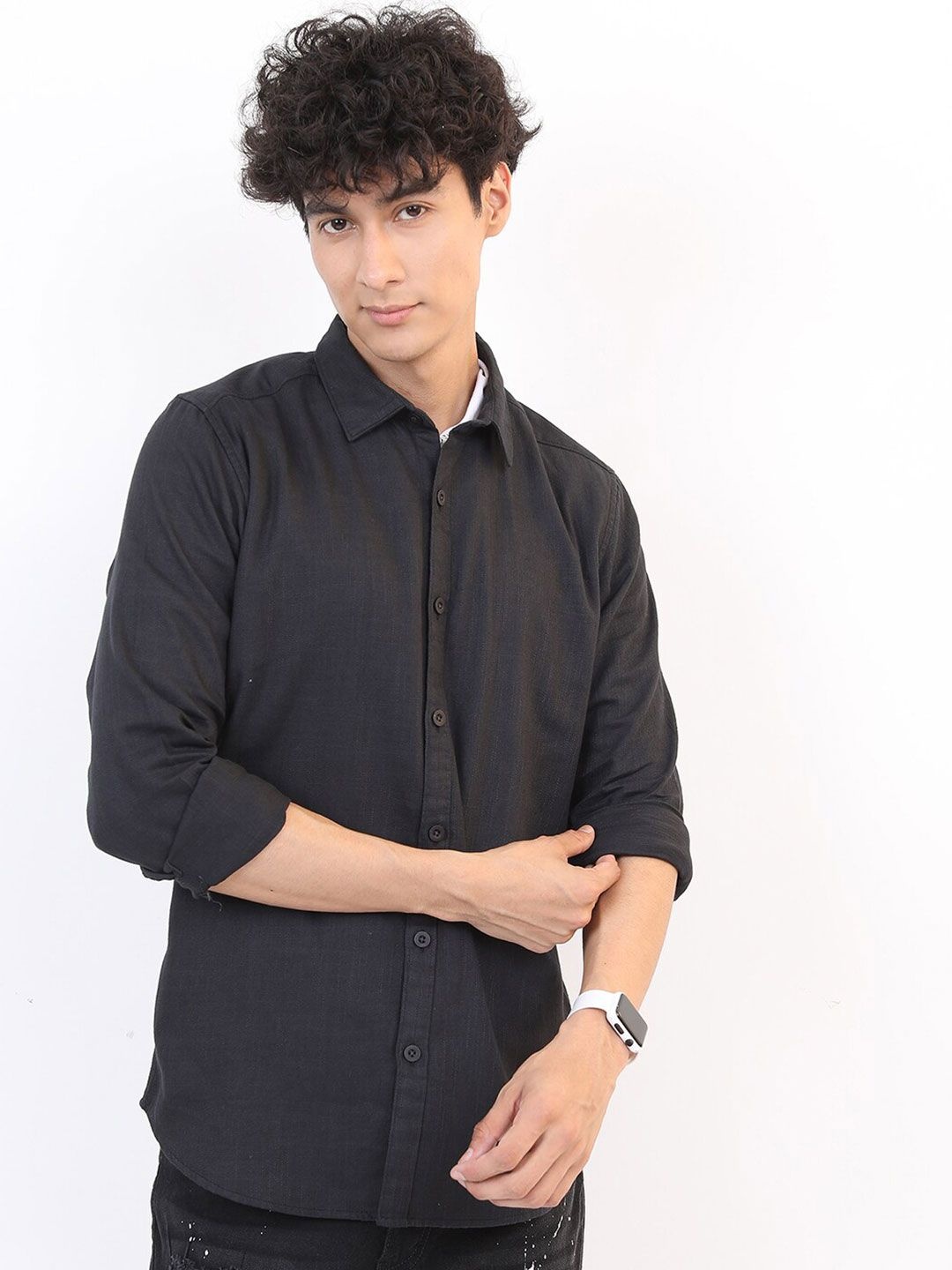 

KETCH Men Black Slim Fit Cotton Casual Shirt